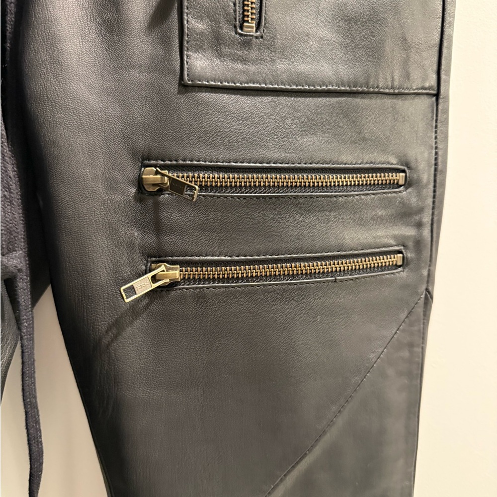 Pam and Geller new black leather joggers xs - Picture 6 of 11